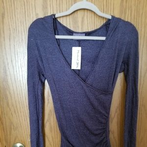 Michael Stars Dark Purple Surplice Tee